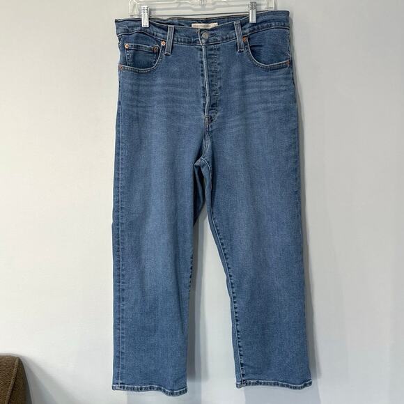 Levi's Ribcage Straight Ankle Jeans Women's Size 32 - Picture 1 of 5